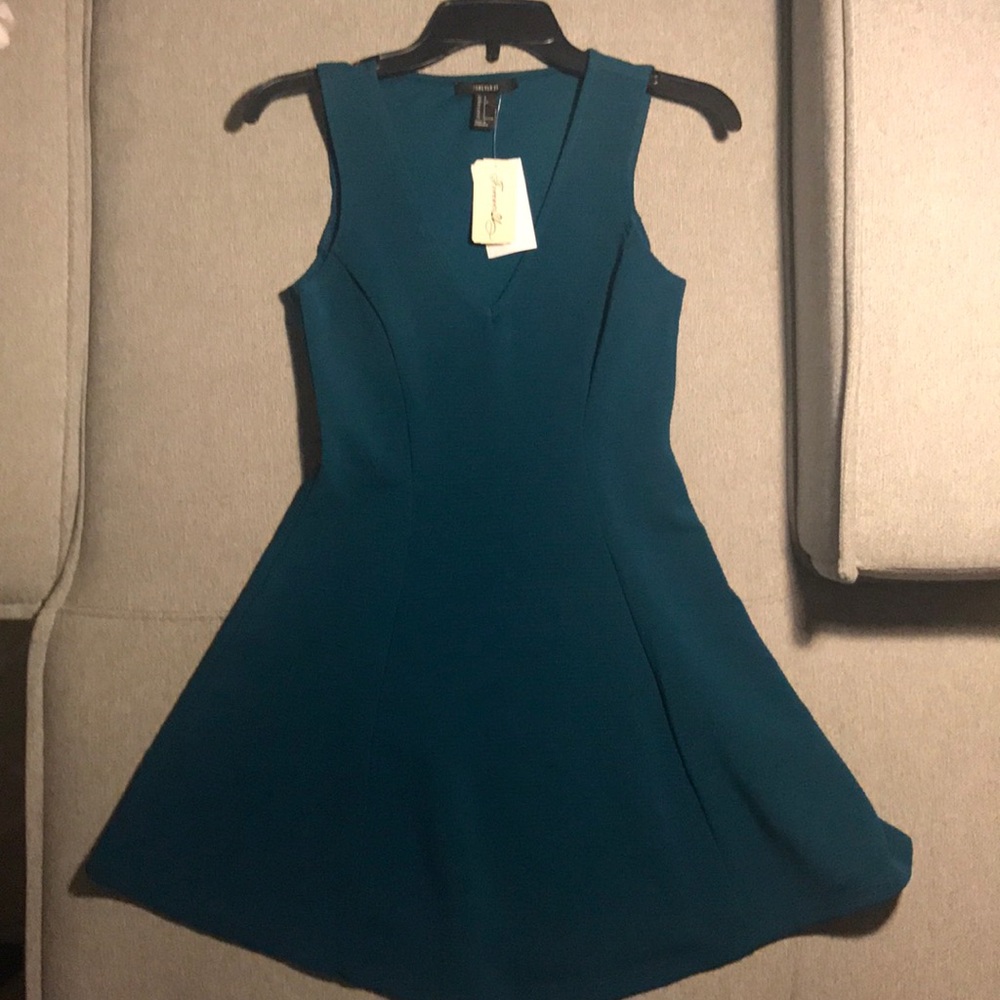 Teal Forever 21 Skater Dress {NEVER BEEN WORN}